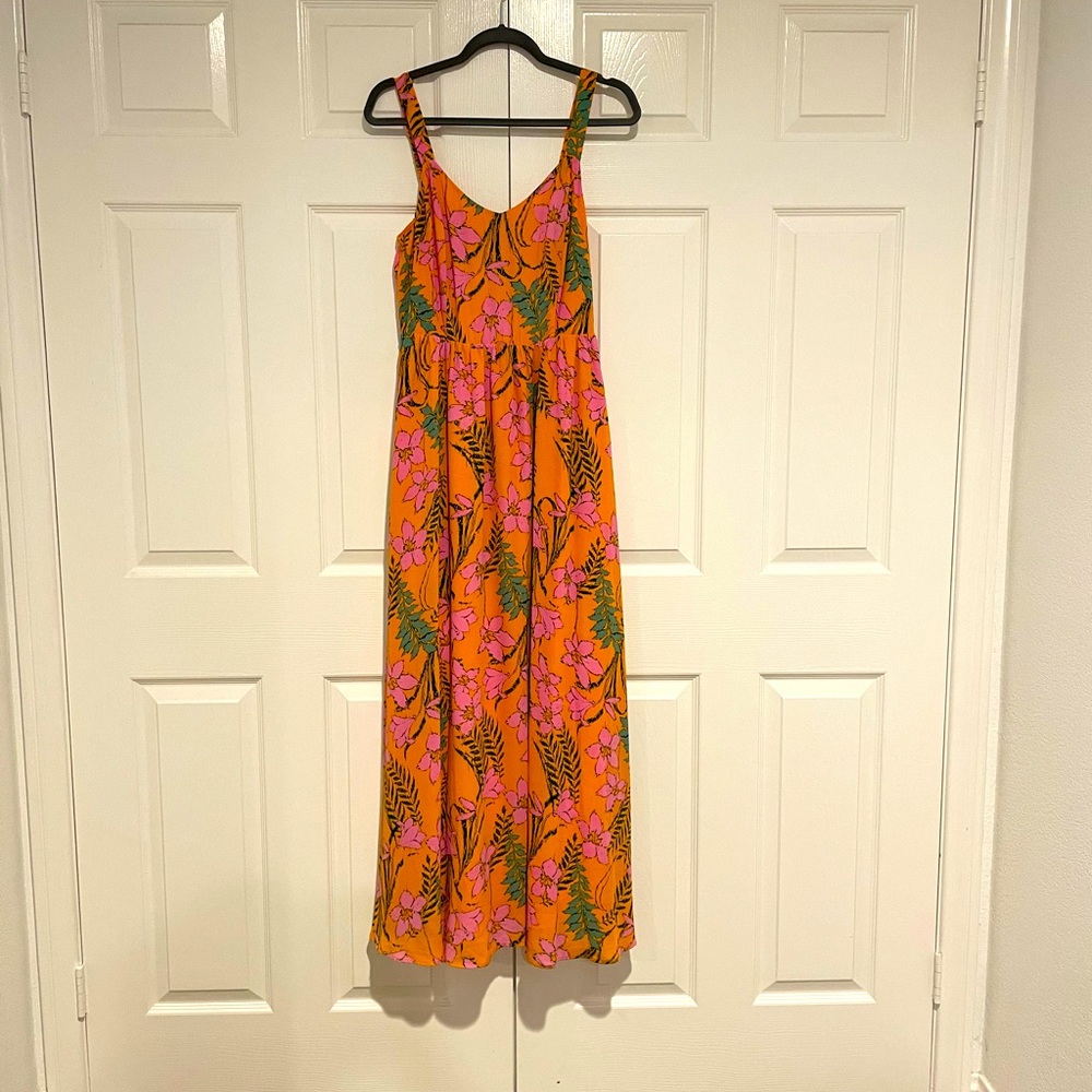 Orange Island Style Maxi Dress